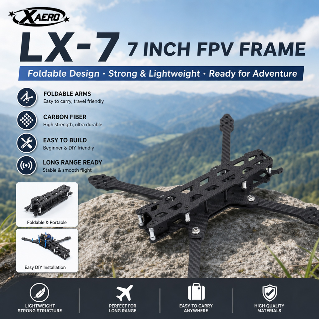 Drone Kit Octocopter - PAURC LX-7 Quadro FPV dobrável de